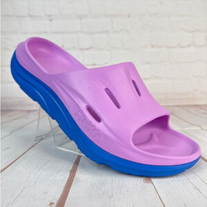 Hoka Ora Recovery Slide 3 Cyclamen/Coastal Sky Sandals Mens Size 11